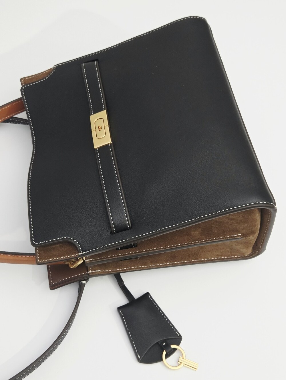 LIKE NEW TORY BURCH LEE RADZIWILL SMALL DOUBLE BAG - BLACK - Picture 6 of 15